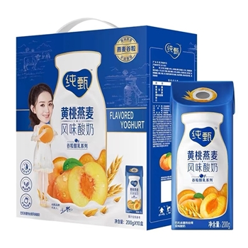 蒙牛纯甄黄桃燕麦果粒风味酸奶200ML*10/件